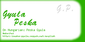 gyula peska business card